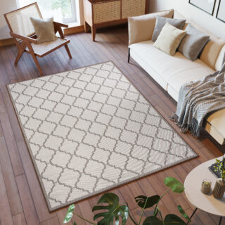 Vloerkleed Capri Grijs Sisal Marokkaanse Trellis Indoor Outdoor Modern