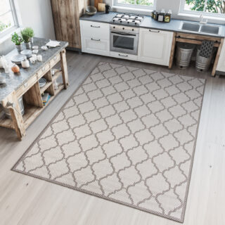 Vloerkleed Capri Grijs Sisal Marokkaanse Trellis Indoor Outdoor Modern
