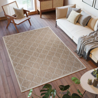 Vloerkleed Capri Bruin Sisal Marokkaanse Trellis Indoor Outdoor Modern