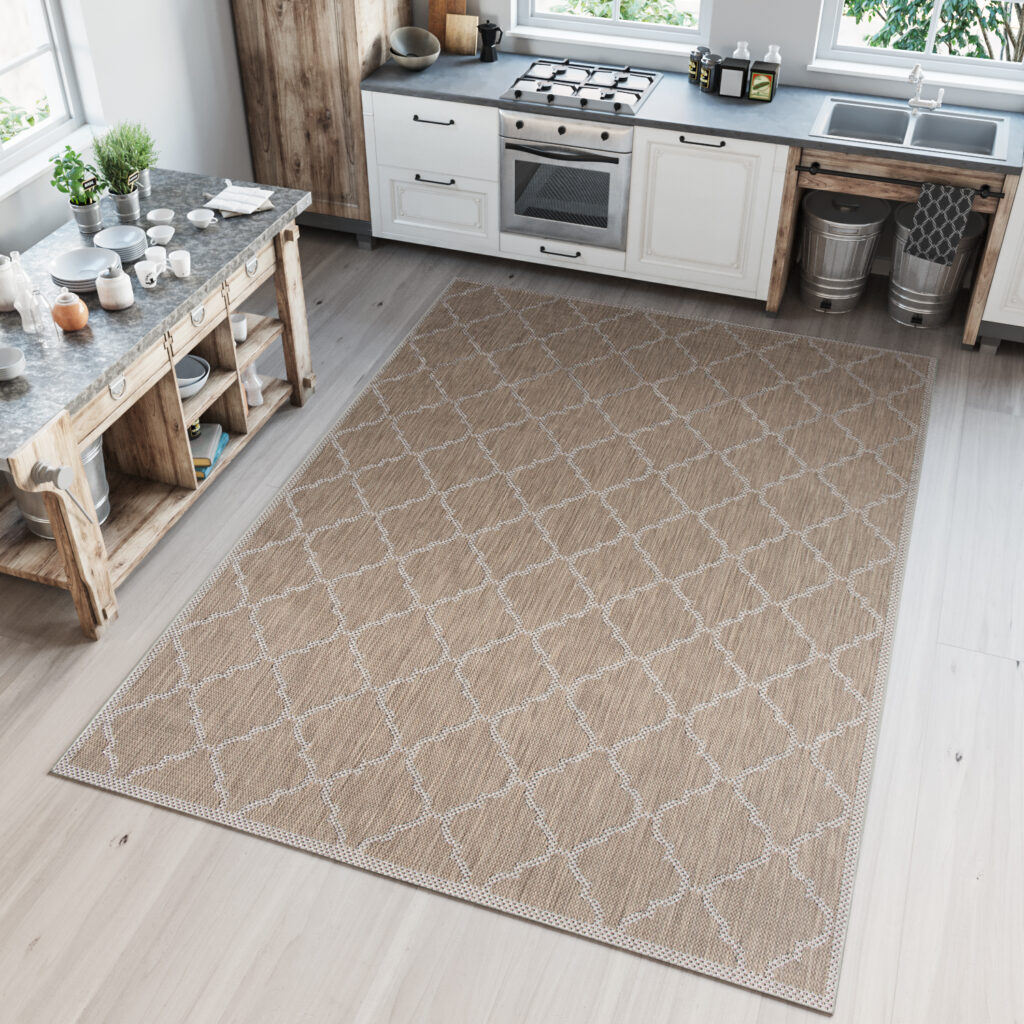 Vloerkleed Capri Bruin Sisal Marokkaanse Trellis Indoor Outdoor Modern
