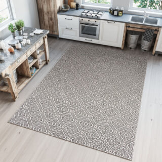 Vloerkleed Capri Bruin Sisal Mozaïek Geometrisch Indoor Outdoor Design