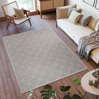 Vloerkleed Capri Bruin Sisal Mozaïek Geometrisch Indoor Outdoor Design
