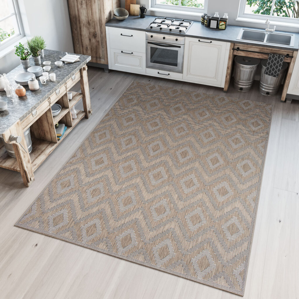 Vloerkleed Capri Bruin Sisal Vintage Boho Indoor Outdoor Design