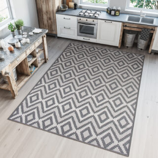Vloerkleed Capri Grijs Creme Sisal Zigzag Indoor Outdoor Design