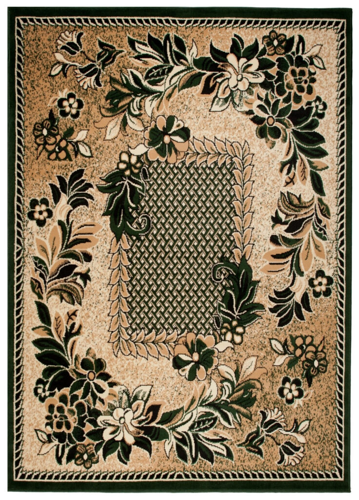 Vloerkleed Atlas Beige Groen Modern Gebloemd