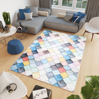 Vloerkleed Toscana Geometrisch Pasteltint Vierkanten