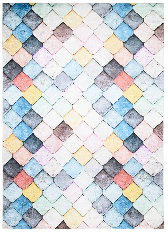 Vloerkleed Toscana Geometrisch Pasteltint Vierkanten