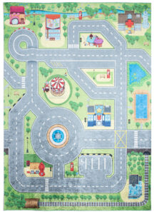 Vloerkleed Emma Antislip Wasbaar Groen Grijs Straat