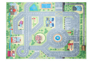 Vloerkleed Emma Antislip Wasbaar Groen Grijs Straat