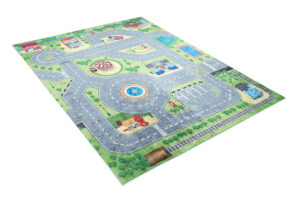 Vloerkleed Emma Antislip Wasbaar Groen Grijs Straat