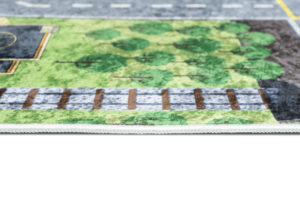 Vloerkleed Emma Antislip Wasbaar Groen Grijs Straat