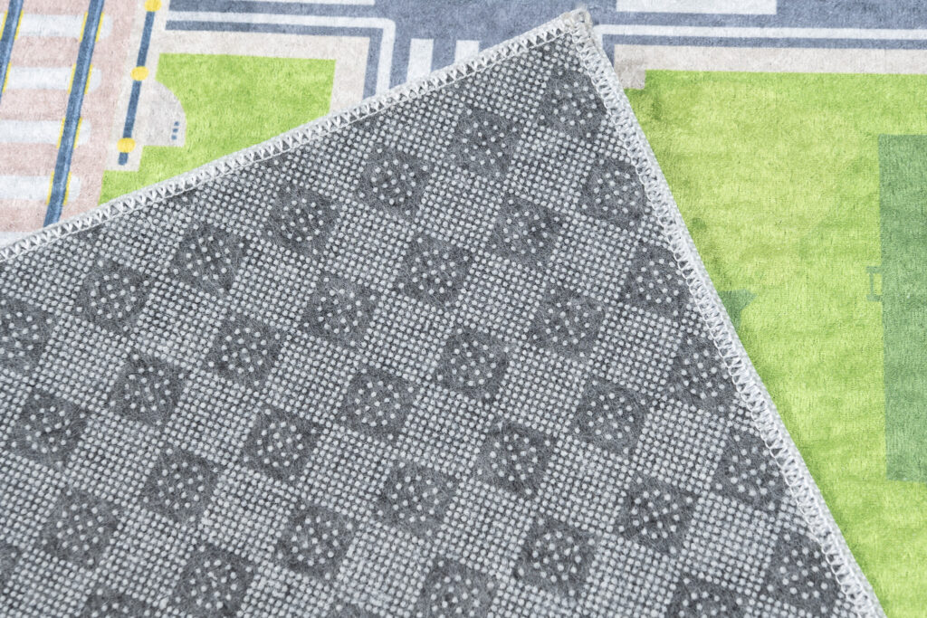 Vloerkleed Emma Kinderkamer Groen Grijs Stad Antislip