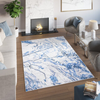 Vloerkleed Toscana Abstract Blauw Grijs