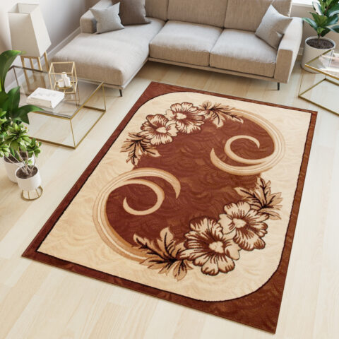 Vloerkleed Atlas Bruin Beige Klassiek Gebloemd