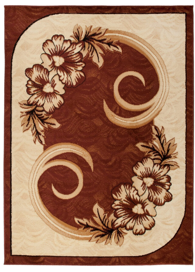 Vloerkleed Atlas Bruin Beige Klassiek Gebloemd