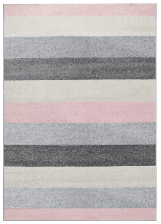 Vloerkleed Lazur Grijs Roze Geometrisch Lijnen