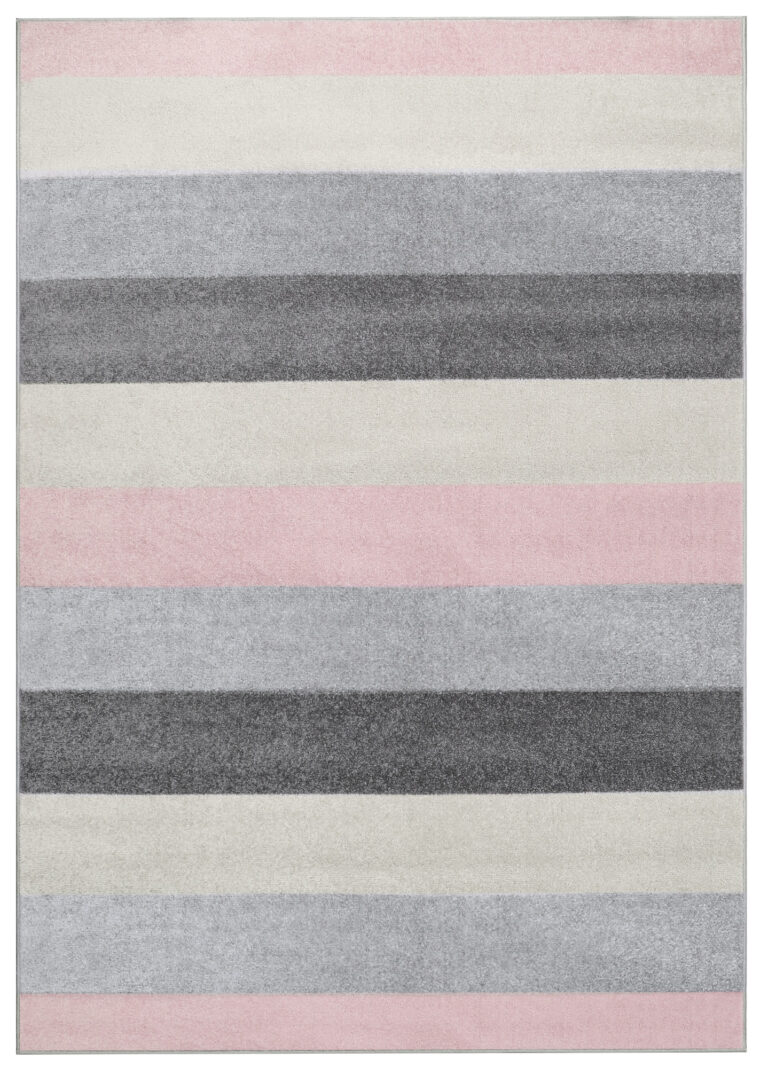 Vloerkleed Lazur Grijs Roze Geometrisch Lijnen