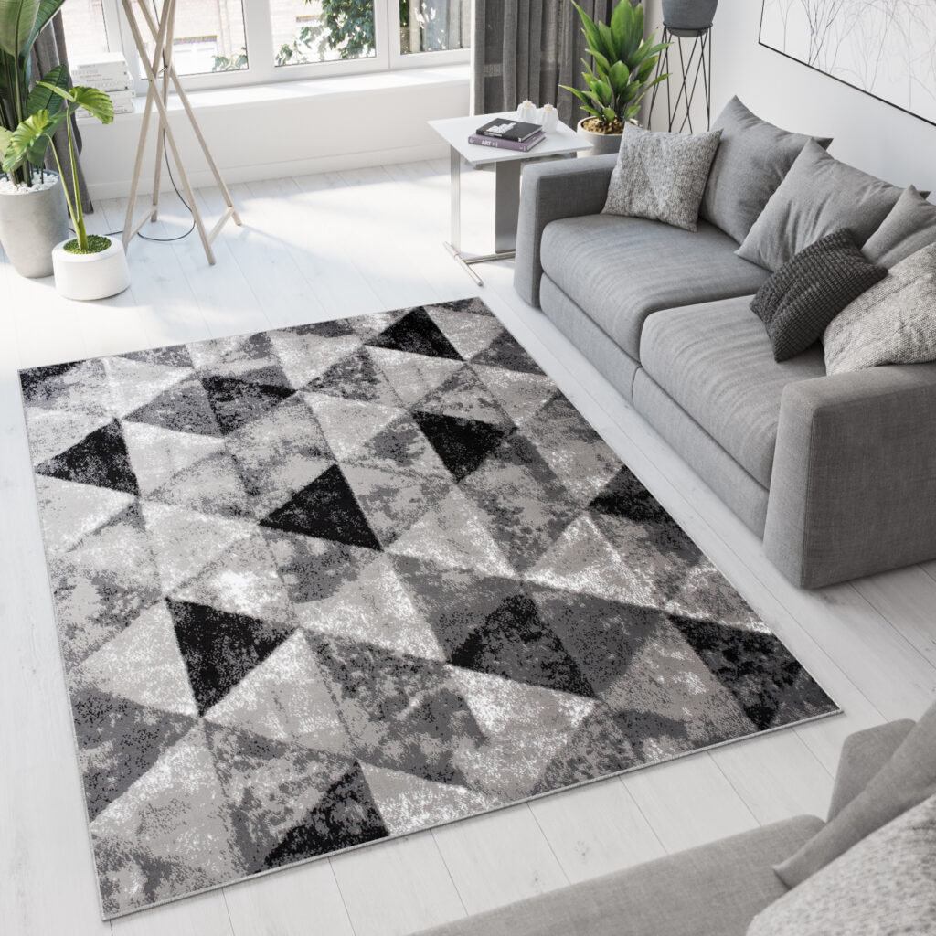 Vloerkleed Luxury Grijs Geometrisch Driehoeken