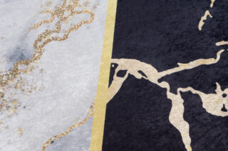 Vloerkleed Toscana Zwart Grijs Gouden Marmer