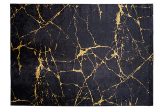 Vloerkleed Toscana Glamour Zwart Gouden Marmer