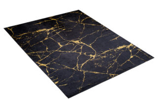 Vloerkleed Toscana Glamour Zwart Gouden Marmer