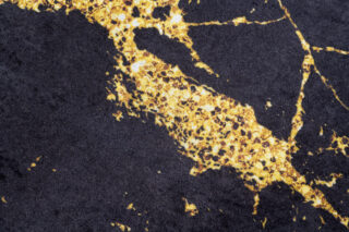 Vloerkleed Toscana Glamour Zwart Gouden Marmer