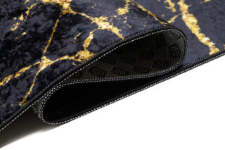 Vloerkleed Toscana Glamour Zwart Gouden Marmer