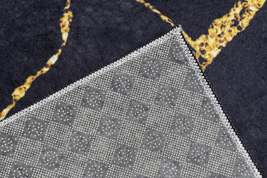 Vloerkleed Toscana Glamour Zwart Gouden Marmer