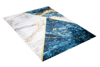 Vloerkleed Toscana Blauw Grijs Gouden Marmer