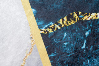 Vloerkleed Toscana Blauw Grijs Gouden Marmer