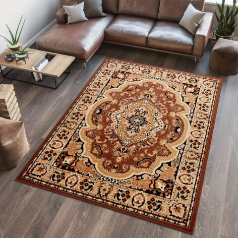 Vloerkleed Atlas Bruin Beige Traditioneel Medaillon