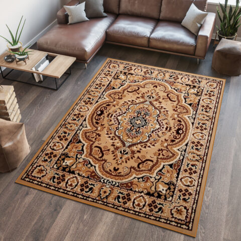 Vloerkleed Atlas Beige Bruin Traditioneel Medaillon
