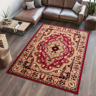 Vloerkleed Atlas Rood Beige Traditioneel Medaillon