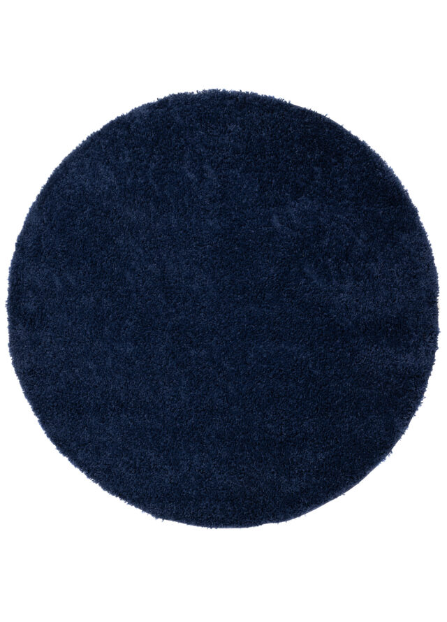Vloerkleed Essence Rond Shaggy Monochroom Marineblauw