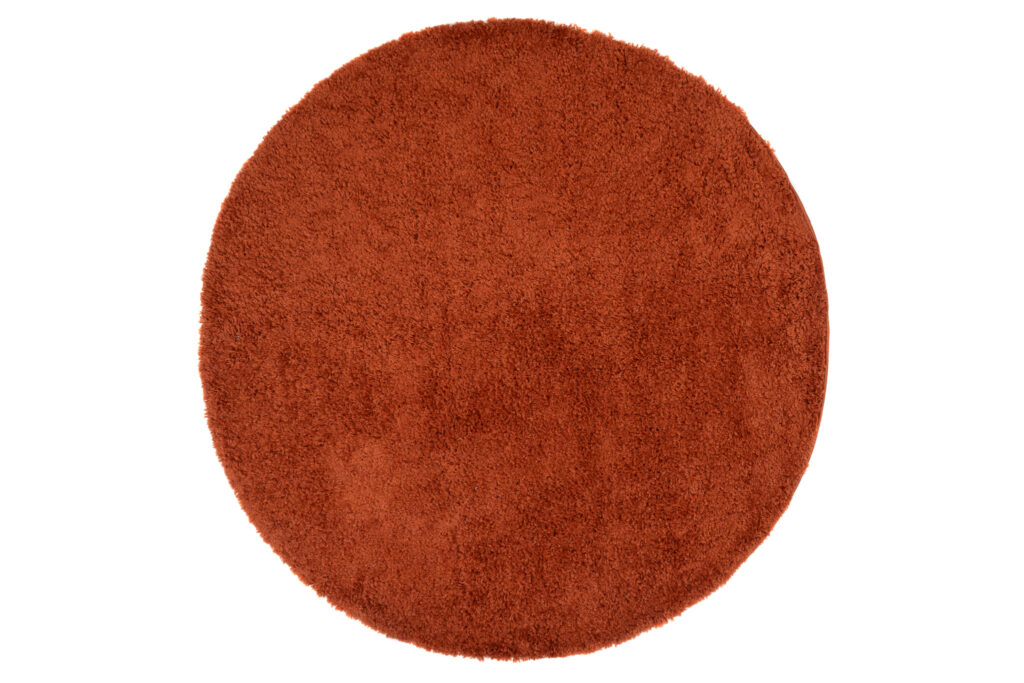 Vloerkleed Essence Rond Shaggy Monochroom Terracotta