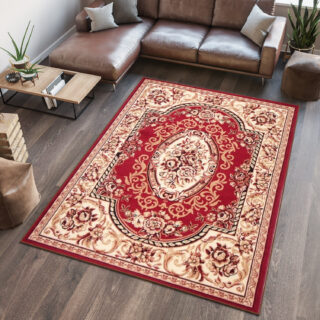 Vloerkleed Atlas Rood Creme Traditioneel Ornamenten