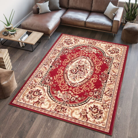 Vloerkleed Atlas Rood Creme Traditioneel Ornamenten