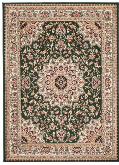 Vloerkleed Atlas Groen Traditioneel Rozet Frame