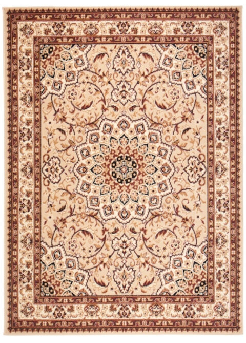 Vloerkleed Atlas Beige Traditioneel Rozet Frame