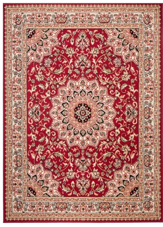 Vloerkleed Atlas Rood Traditioneel Rozet Frame