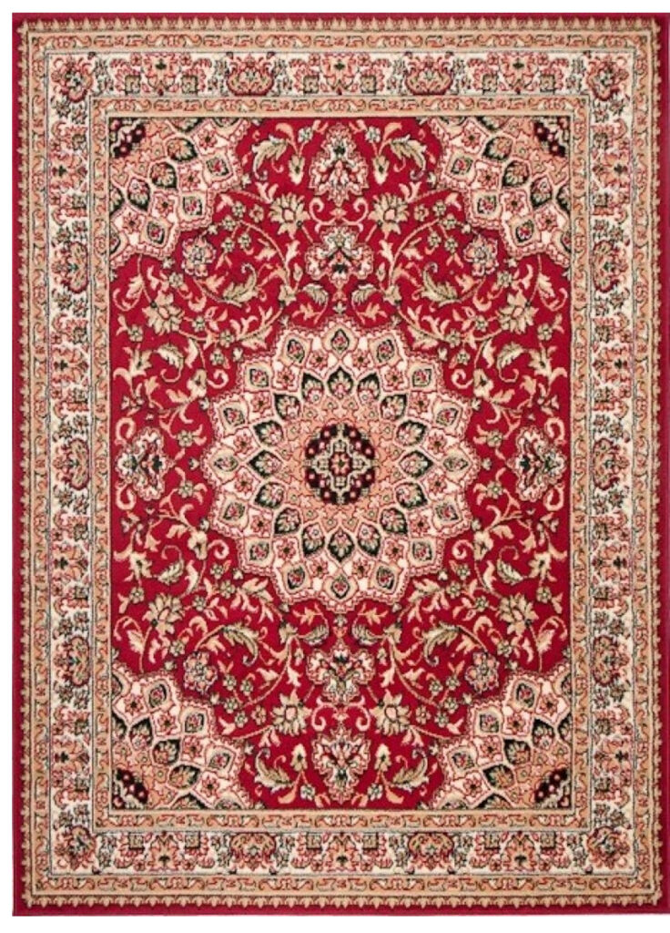 Vloerkleed Atlas Rood Traditioneel Rozet Frame