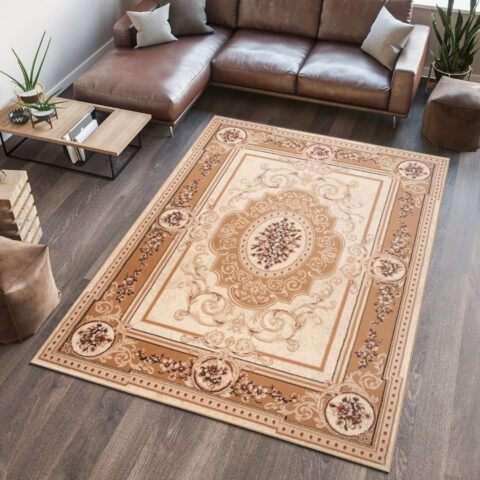 Vloerkleed Atlas Creme Beige Traditioneel Medaillon