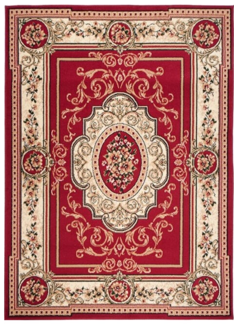 Vloerkleed Atlas Rood Creme Traditioneel Medaillon