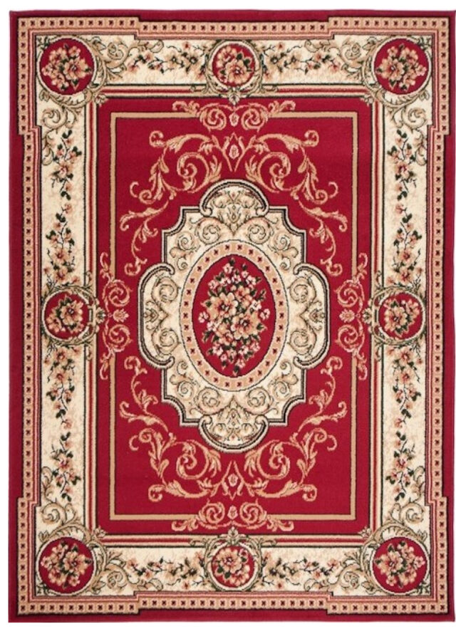 Vloerkleed Atlas Rood Creme Traditioneel Medaillon