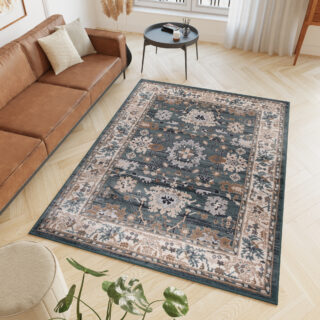 Vloerkleed Colorado Klassiek Blauw Beige Frame