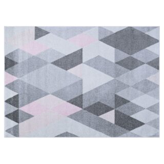 Vloerkleed Lazur Grijs Roze Geometrisch Ruiten