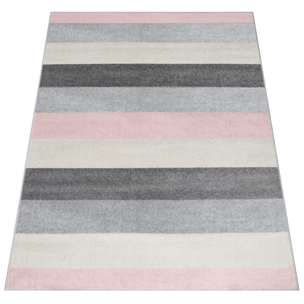 Vloerkleed Lazur Grijs Roze Geometrisch Lijnen