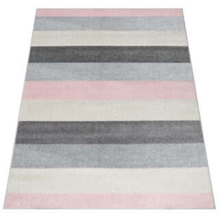 Vloerkleed Lazur Grijs Roze Geometrisch Lijnen
