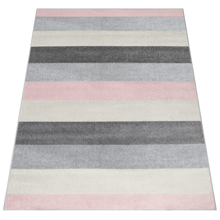 Vloerkleed Lazur Grijs Roze Geometrisch Lijnen