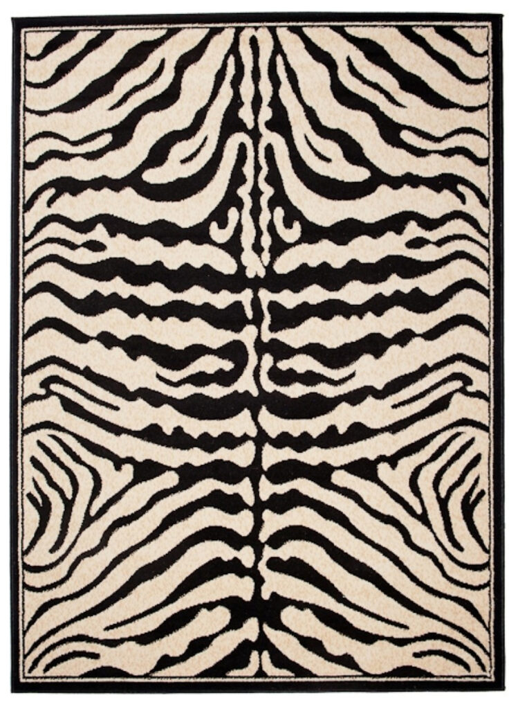 Vloerkleed Atlas Zwart Creme Dierenmotief Zebra